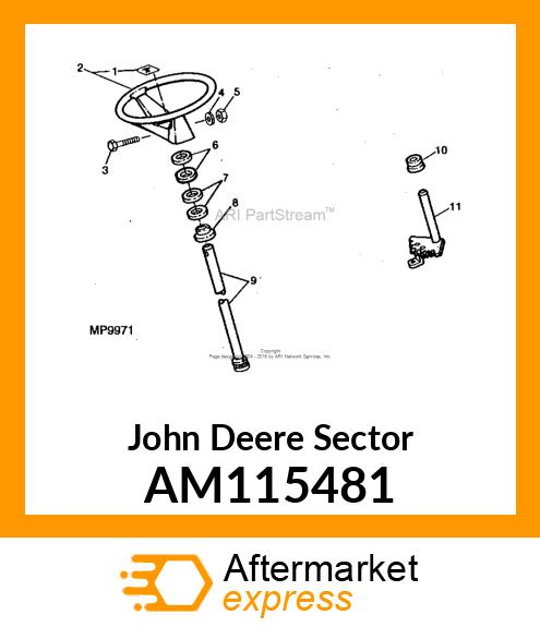 SECTOR, STEERING (HEAT TREATED) AM115481