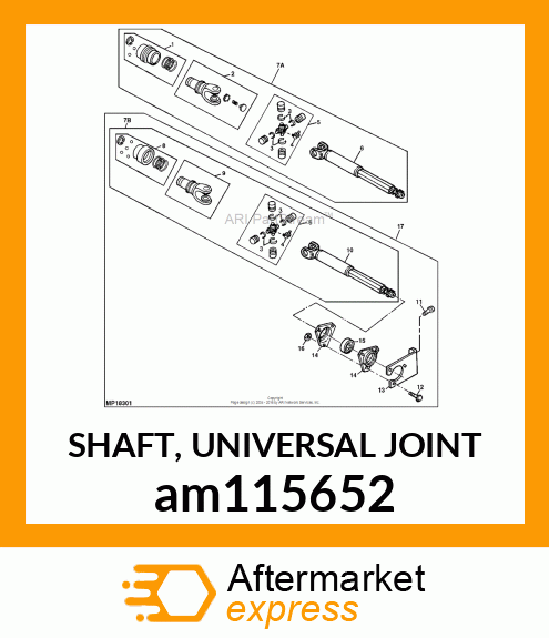 SHAFT, UNIVERSAL JOINT am115652