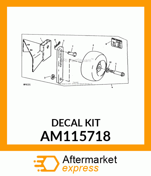 Label Kit - KIT, LABEL 38-54" MOWER AM115718