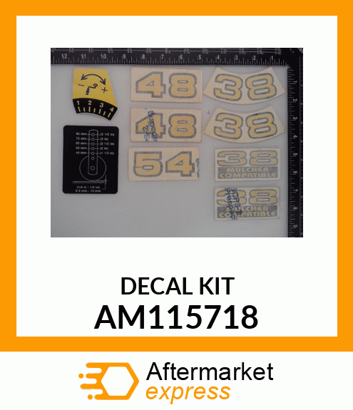 Label Kit - KIT, LABEL 38-54" MOWER AM115718