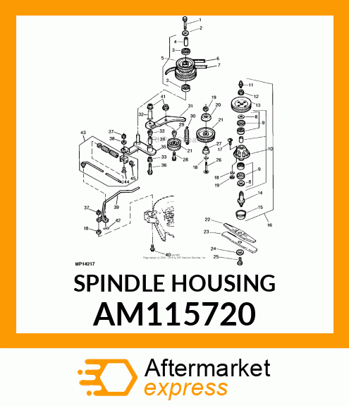 Assembly Line Parts - KIT, SPINDLE HOUSING ASSEMBLY AM115720