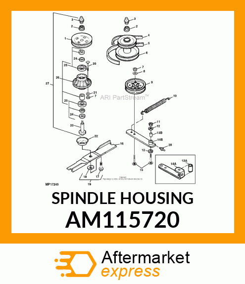 Assembly Line Parts - KIT, SPINDLE HOUSING ASSEMBLY AM115720