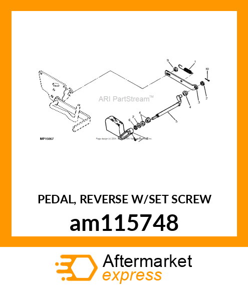 PEDAL, REVERSE W/SET SCREW am115748