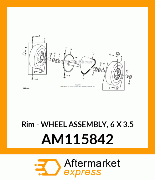 Rim - WHEEL ASSEMBLY, 6 X 3.5 AM115842