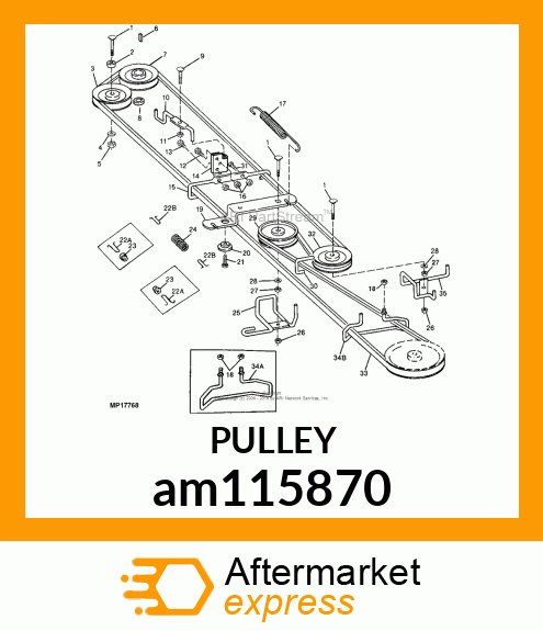 PULLEY, SHEAVE ASSY,TRACTION DRIVE am115870