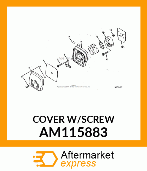 Cover - COVER ASSEMBLY, AIR CLEANER AM115883