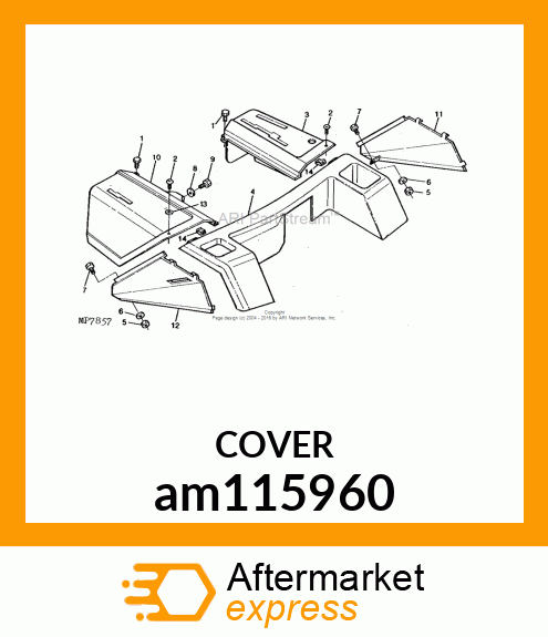 HOUSING, TRIM, REAR W/CLIPS SERVIC am115960