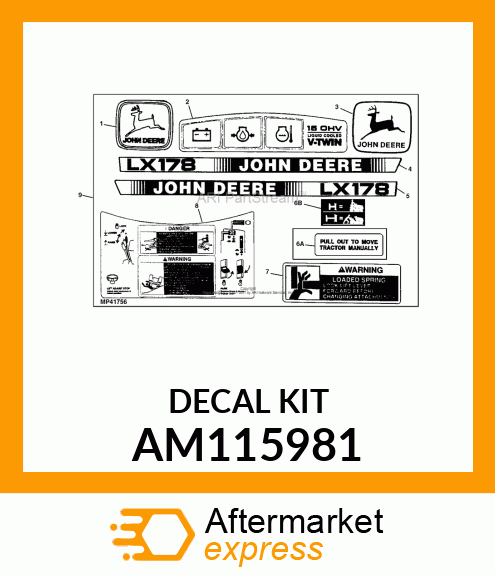 Label Kit - KIT, LABEL LX178 LT - SERVICE AM115981