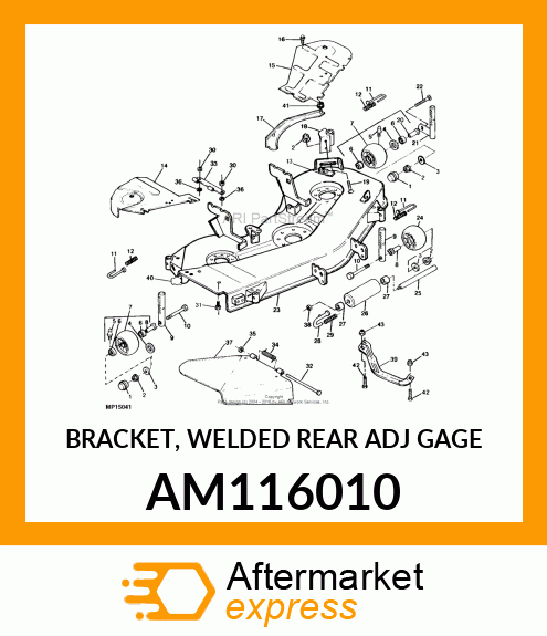 BRACKET, WELDED REAR ADJ GAGE AM116010