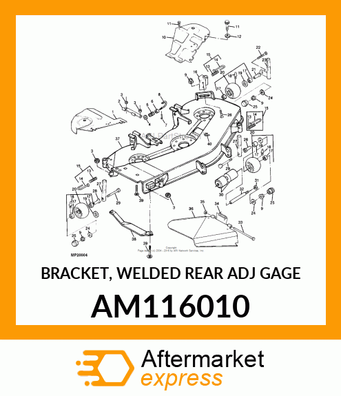 BRACKET, WELDED REAR ADJ GAGE AM116010