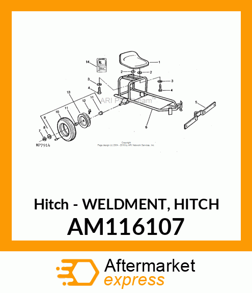 Hitch - WELDMENT, HITCH AM116107