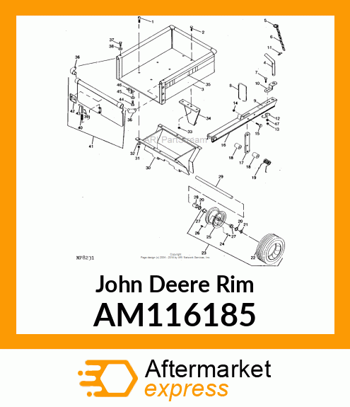 WHEEL AND BEARING ASSEMBLY AM116185
