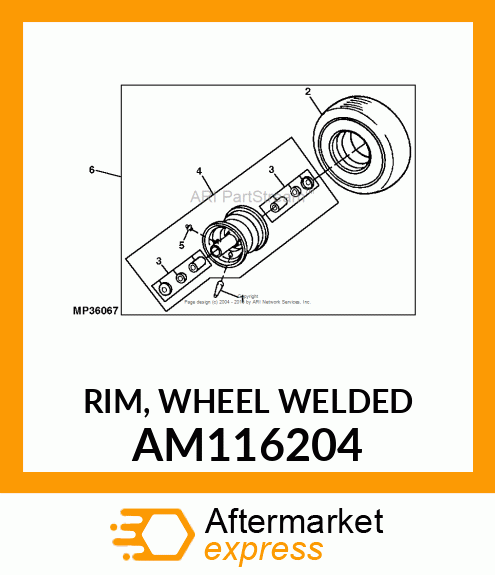 RIM, WHEEL WELDED AM116204