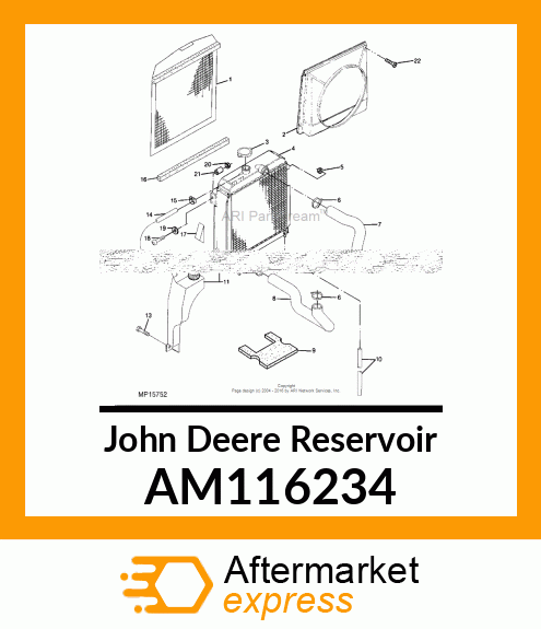 RESERVIOR, COOLANT ASSY. AM116234