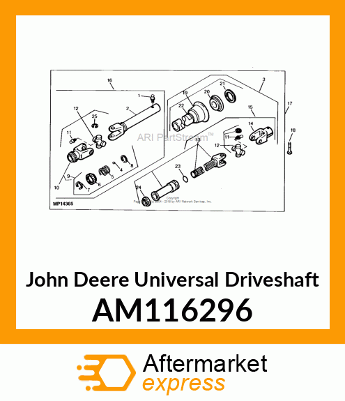 DRIVESHAFT, UNIVERSAL AM116296