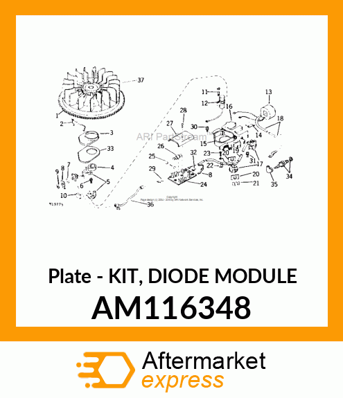 Plate - KIT, DIODE MODULE AM116348