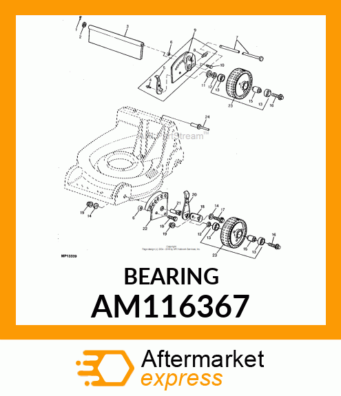 BEARING, BALL W/DBL LIP SEAL AM116367