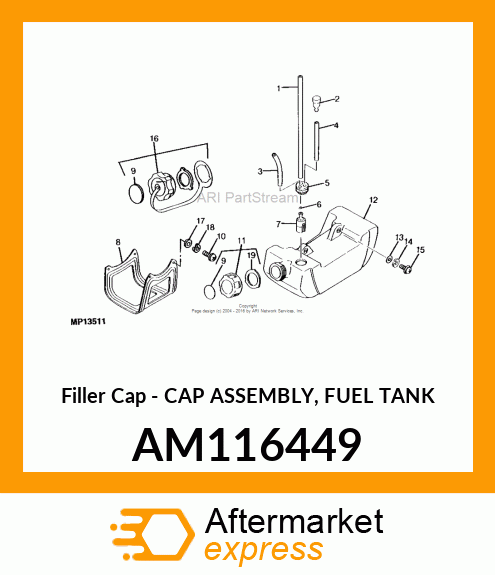 Filler Cap - CAP ASSEMBLY, FUEL TANK AM116449