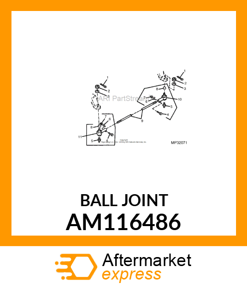 JOINT, STEERING BALL AM116486