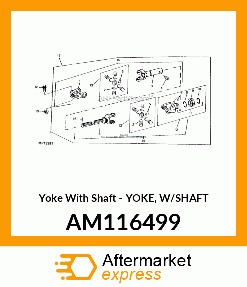 Yoke with Shaft AM116499