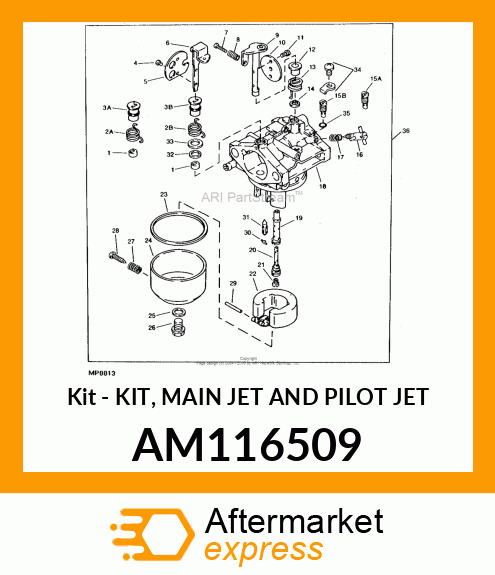 Kit - KIT, MAIN JET AND PILOT JET AM116509