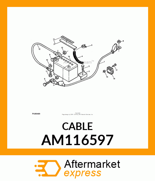 CABLE, NEGATIVE BATTERY AM116597