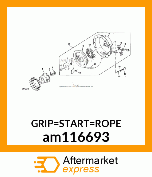 GRIP,RECOIL STARTER W/O GRIP CAP am116693