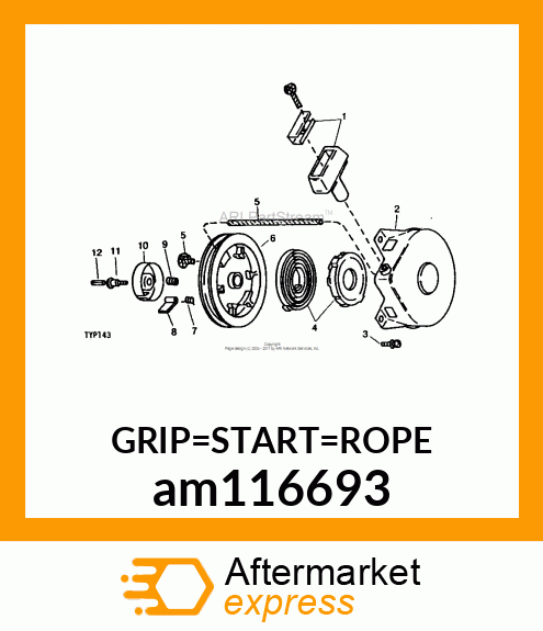 GRIP,RECOIL STARTER W/O GRIP CAP am116693