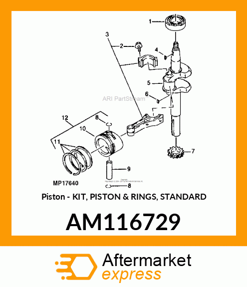 Piston - KIT, PISTON & RINGS, STANDARD AM116729