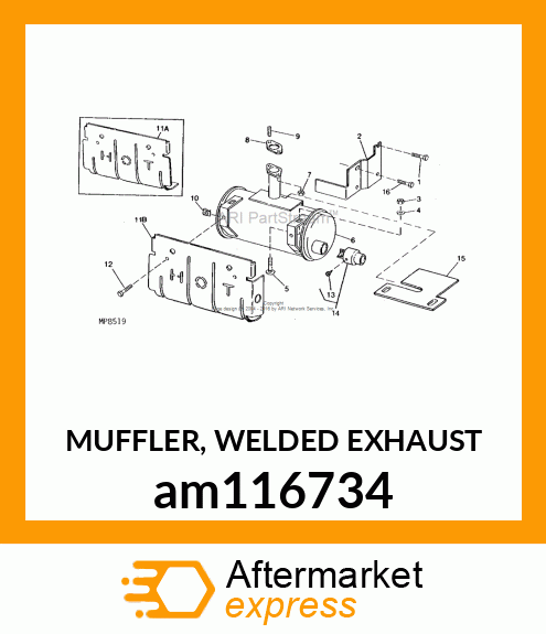 MUFFLER, WELDED EXHAUST am116734