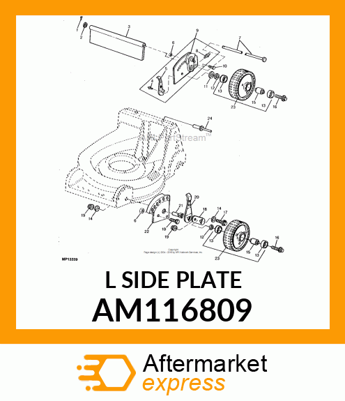 PLATE, LH HEIGHT ADJUSTER ASSY AM116809