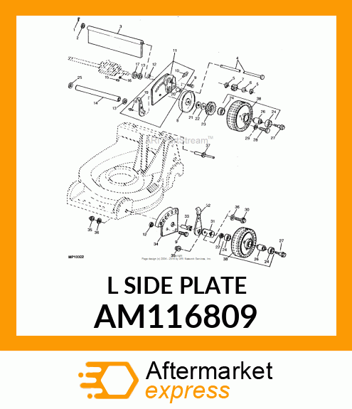 PLATE, LH HEIGHT ADJUSTER ASSY AM116809