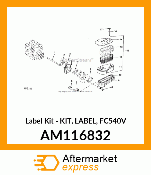 Label Kit - KIT, LABEL, FC540V AM116832