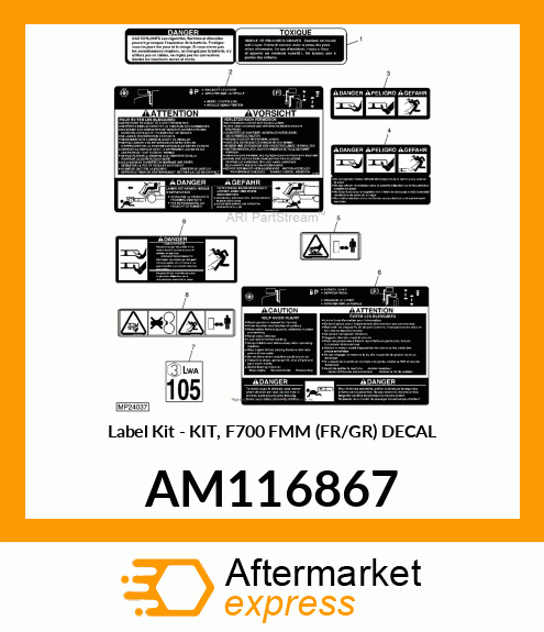 Label Kit - KIT, F700 FMM (FR/GR) DECAL AM116867