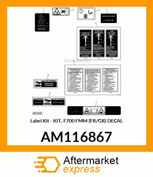 Label Kit - KIT, F700 FMM (FR/GR) DECAL AM116867