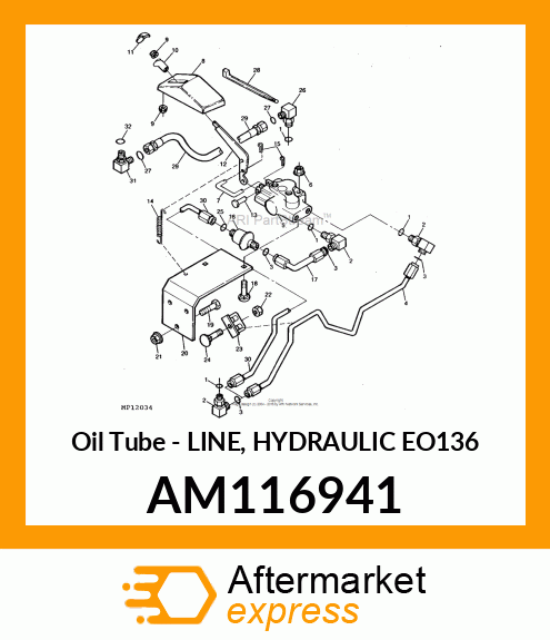 Oil Tube - LINE, HYDRAULIC EO136 AM116941