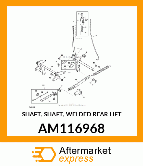 SHAFT, SHAFT, WELDED REAR LIFT AM116968