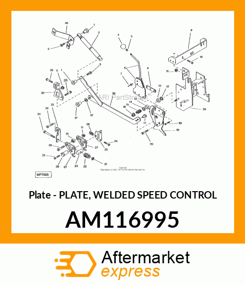 Plate - PLATE, WELDED SPEED CONTROL AM116995