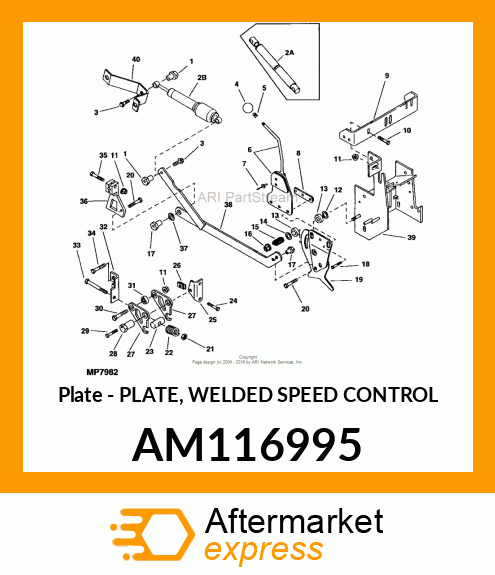 Plate - PLATE, WELDED SPEED CONTROL AM116995