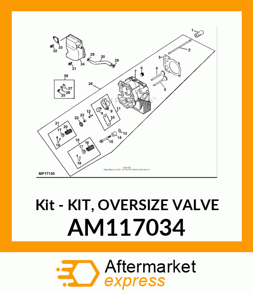 Kit - KIT, OVERSIZE VALVE AM117034