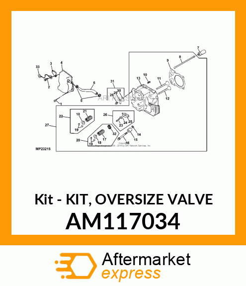 Kit - KIT, OVERSIZE VALVE AM117034