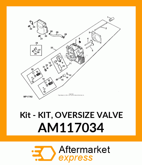Kit - KIT, OVERSIZE VALVE AM117034