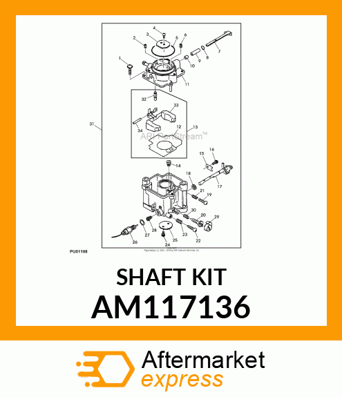 Shaft Kit - KIT, THROTTLE SHAFT AM117136