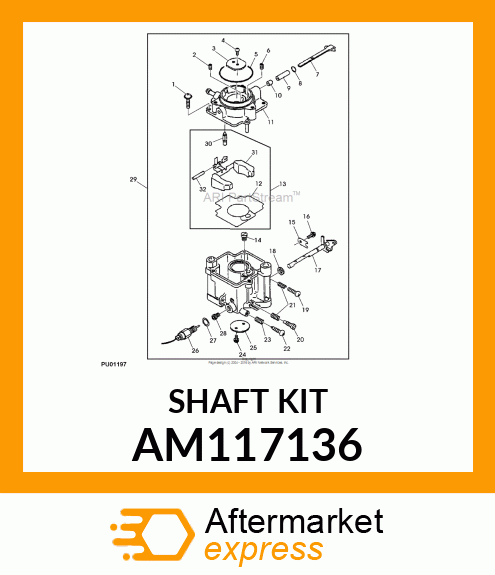 Shaft Kit - KIT, THROTTLE SHAFT AM117136