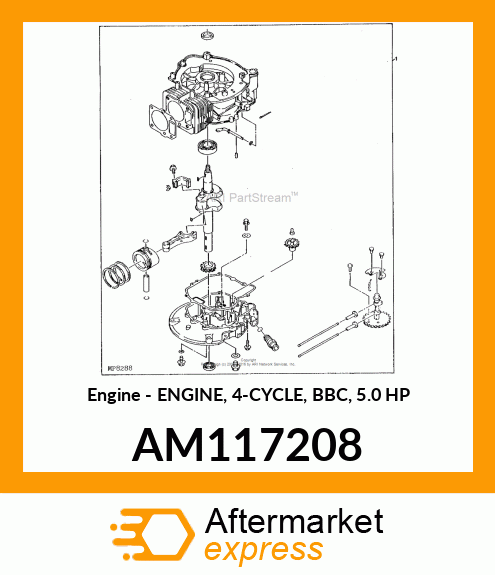 Engine - ENGINE, 4-CYCLE, BBC, 5.0 HP AM117208