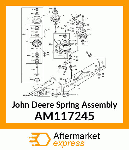 SPRING ASSEMBLY, TENSIONER, ASSEMBL AM117245