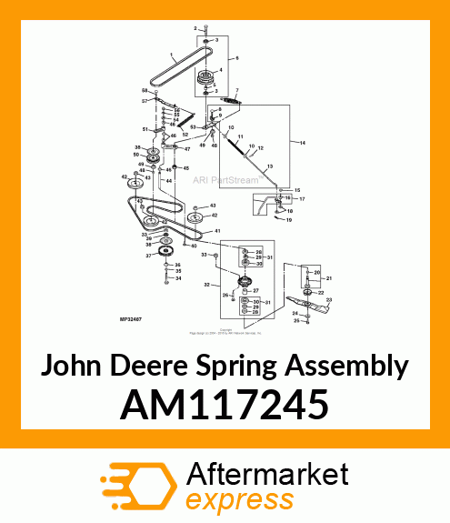 SPRING ASSEMBLY, TENSIONER, ASSEMBL AM117245