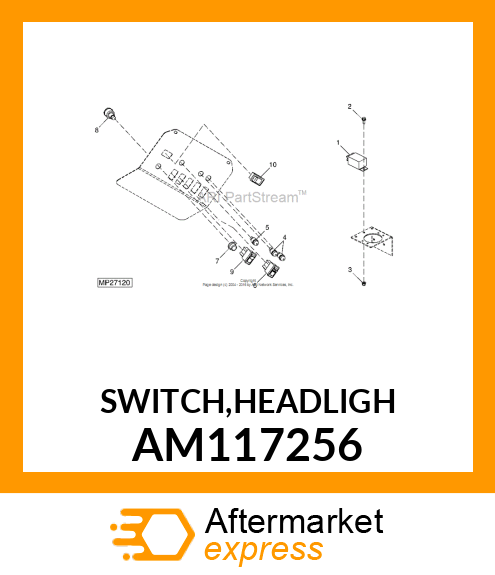 SWITCH, HEADLIGHT (REGION II) AM117256