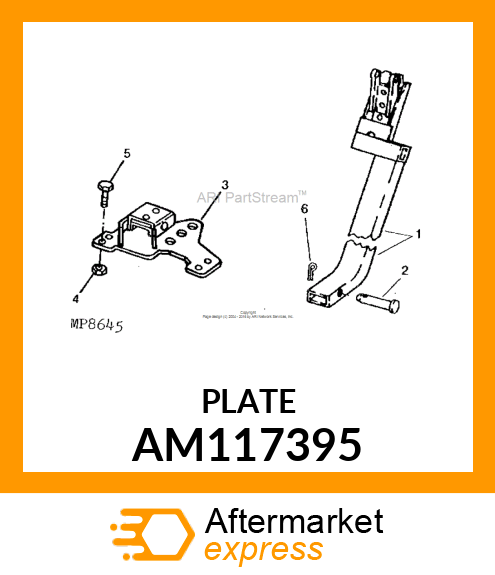 PLATE, WELDED BAGGER HITCH AM117395