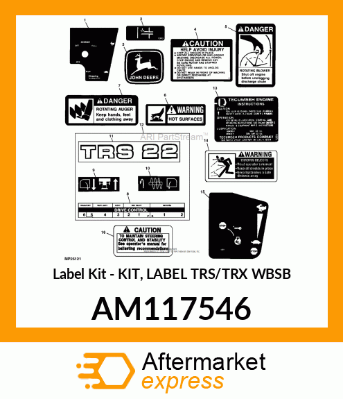 Label Kit - KIT, LABEL TRS/TRX WBSB AM117546